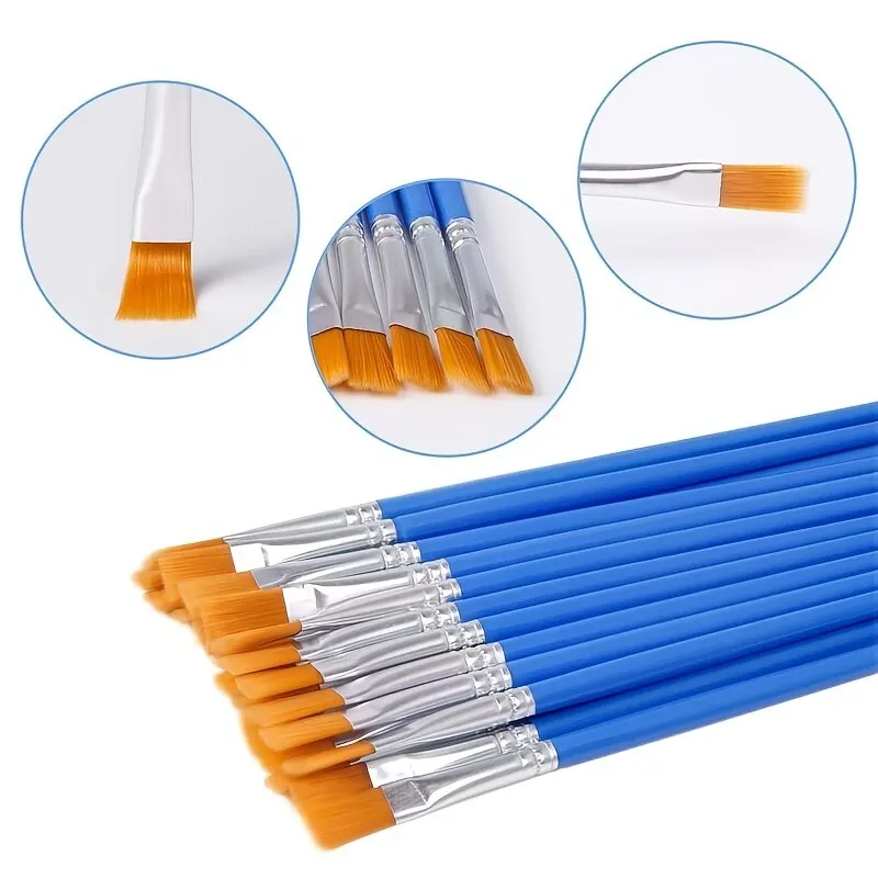 Plastic Model Paint - Pincéis de Pintura Planos de Nylon