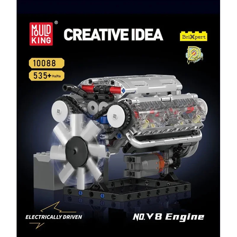 Model Kit Engine V8 - MOULD KING 535PCS Modelo de Blocos