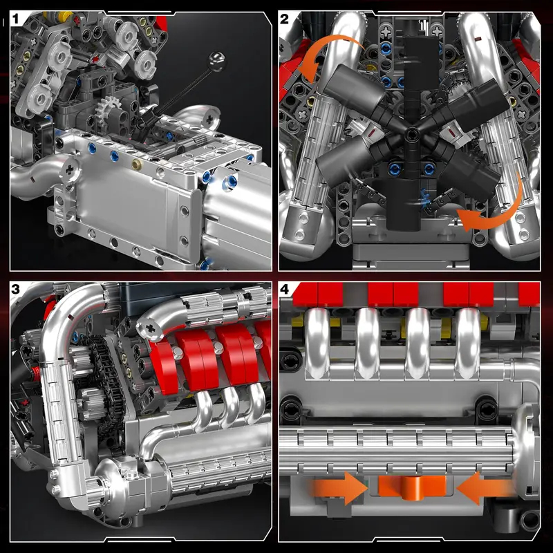 Mould King 10203 1169 Peças Ki - Model Kit Engine V8 avaliação e preço
