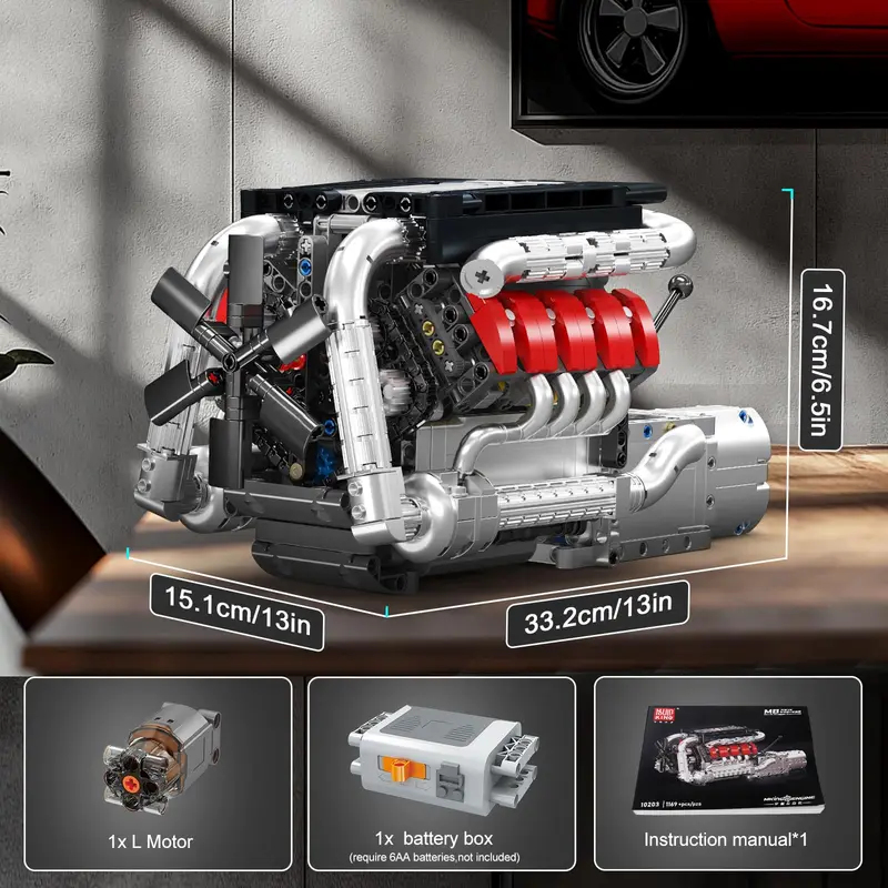 Mould King 10203 1169 Peças Ki - Model Kit Engine V8 avaliação e preço