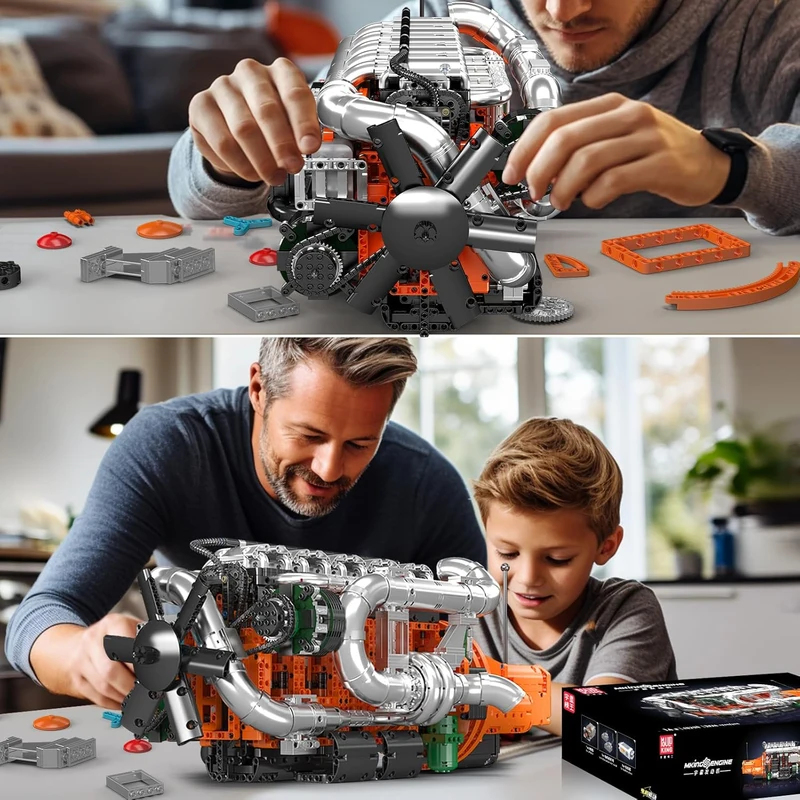 Mould King 10200 V8 Twin-Turbo - Model Kit Engine V8 avaliação e preço