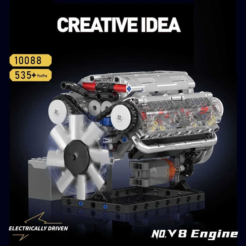 MOULD KING 535PCS Modelo de Bl - Model Kit Engine V8 avaliação e preço